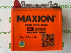 Аккумулятор гелевый MAXION MXBM-12N9L-BS GEL, (+/-) 12V, 9Ah, 85 A EN, 137x76x134 мм, вес 2.77кг (YB9-B)