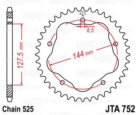 JT JTA752.38 - Зірка задня легкосплавна