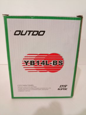 Outdo YB14L-BS (YB14L-B2) MF 14 А/ч, 190 А, (-/+), 134х89х166 мм