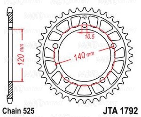 JT JTA1792.43 - Звезда задняя легкосплавная