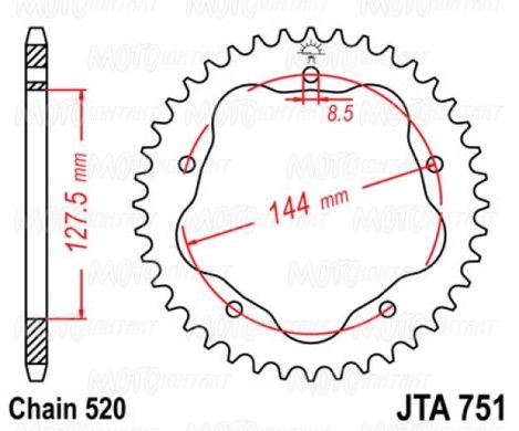 JT JTA751.42 - Зірка задня легкосплавна