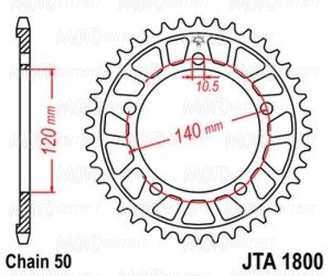 JT JTA1800.42 - Звезда задняя легкосплавная