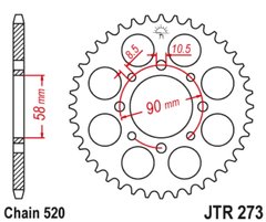 JTR273.41 Задня зірочка KTM DUKE 125 200 250 1985-2016