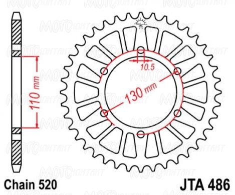 JT JTA486.43 - Зірка задня легкосплавна