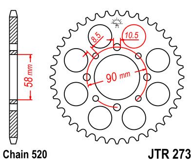 JT JTR273.44 - Звезда задняя