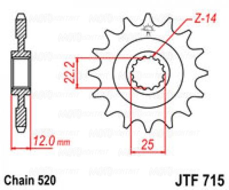 Приводная звезда JT JTF715.13