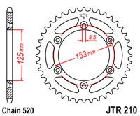 JT JTR210.47 - Зірка задня HONDA CR/CRF '83-'20