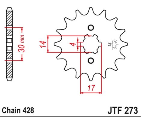 JTF273,14 Звезда передняя BAJAJ Boxer 150 UG, BM 125 X, 150X