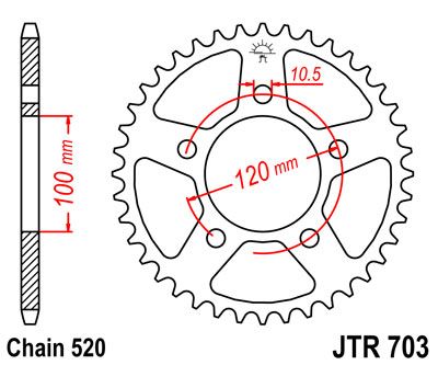 JT JTR703.44 - Звезда задняя