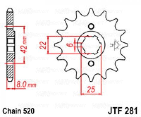 Приводная звезда JT JTF281.14