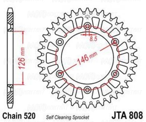 JT JTA808.47 - Звезда задняя легкосплавная