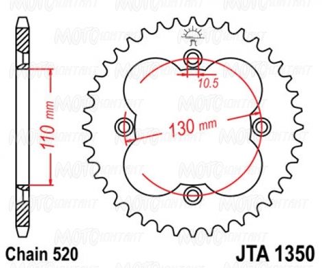 JT JTA1350.38 - Звезда задняя легкосплавная