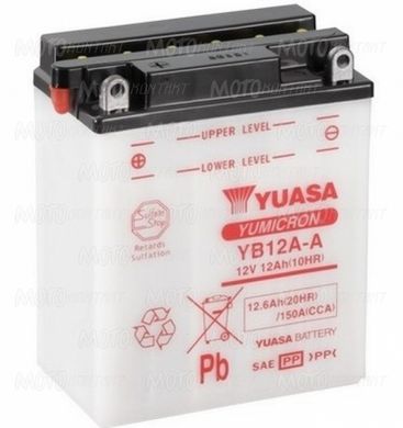 Мотоакумулятор TOPLITE YB12A-A 12V,12Ah,д. 135, ш. 81, в.161, объем 0,8, вес 4,1 кг,без электролита
