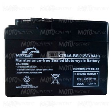 Аккумулятор гелевый Musstang YTR4A-BS 12V 3.9Ah (Honda)