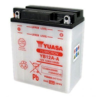 Мотоакумулятор TOPLITE YB12A-A 12V,12Ah,д. 135, ш. 81, в.161, объем 0,8, вес 4,1 кг,без электролита