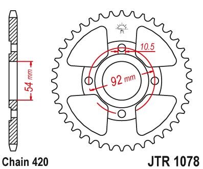 JTR1078,60 - JTR1078 Cталева задня зірочка