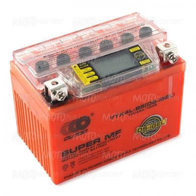 Аккумулятор мото OUTDO YTX4L-BS 12V гелевый 4Аh, оранжевый, с индикатором заряда, вольтметром