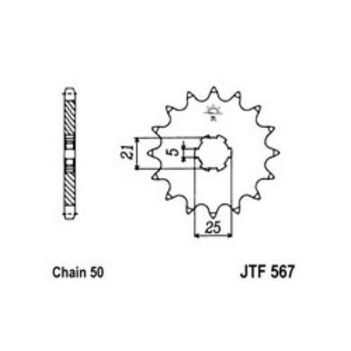 JTF567,16 Передня зірочка