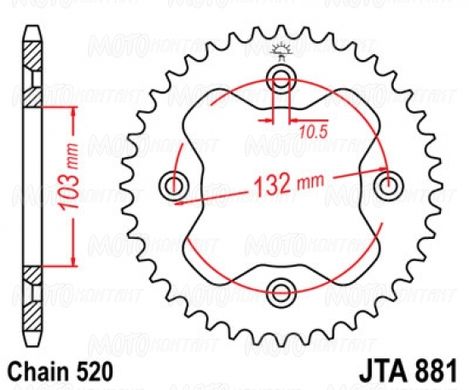 JT JTA881.38 - Зірка задня легкосплавна
