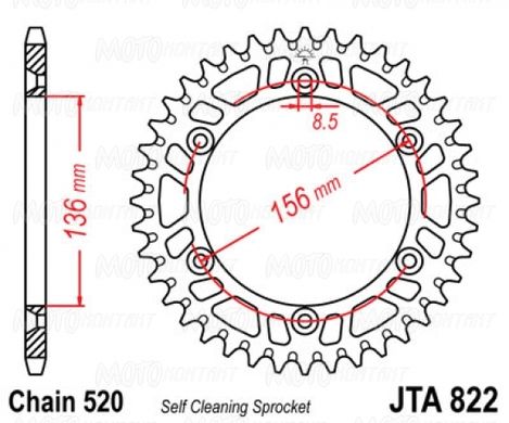 JT JTA822.45 - Звезда задняя легкосплавная