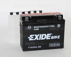 Мотоакумулятор TOPLITE YTX24HL-BS 12V 21Ah, д. 205, ш. 87, ст. 162, електроліт в к-ті, вага 7,9 кг