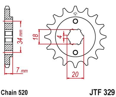 JTF329,13 Передня зірочка HONDA MTX, NSR 125 1983-1995