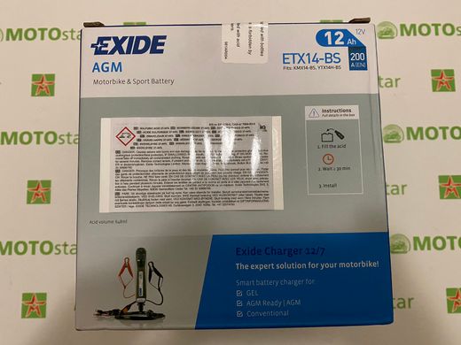 Аккумулятор гелевый EXIDE YTX14-BS / ETX14-BS