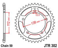 JT JTR302.39 - Зірка задня HONDA CB, CBF, CBR, VTR 600-1300 1990-