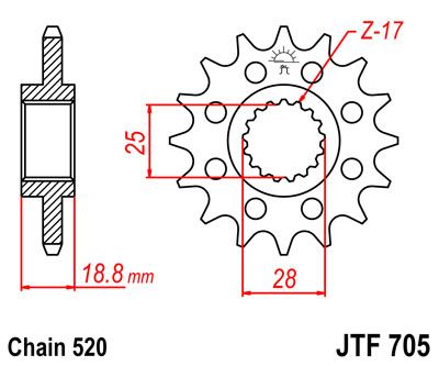 JT JTF705.16 - Звезда передняя