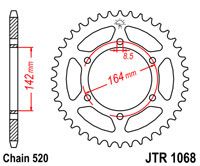 JT JTR1068.46 - Звезда задняя HYOSUNG 250 COMET / SPORT 04-09/ NAKED EFI