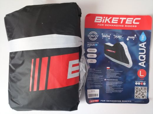 Водонепроницаемый чехол для мотоцикла (размер L) BIKETEC AQUATEC цвет черный/серый