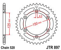 JT JTR897.38 - Звезда задняя