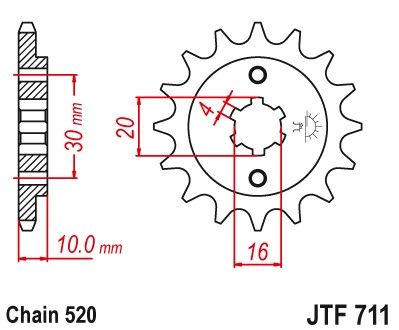 JTF711,13 Передня зірочка