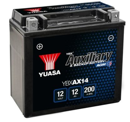 Допоміжний акумулятор YBXAX14 YUASA 12В 12Агод. 200А AGM; (L+) 150x87x145 B00 Start-Stop