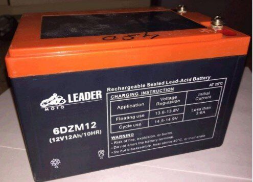 Батарея 6-DZM-12 12V 12Аh AGM для велосипеда, електричного скутера 151х98х96мм Leader