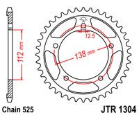 JT JTR1304.42 - Звезда задняя HONDA CBF 600, CB 600, CB 650F '14-'18, CBR 650F '14-'18, VT 750DC