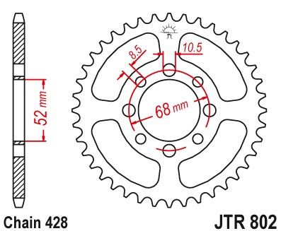 JTR802,46 Задня зірочка