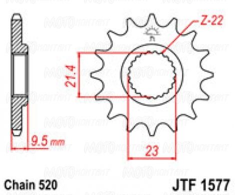 JT JTF1577.15 - Зірка передня