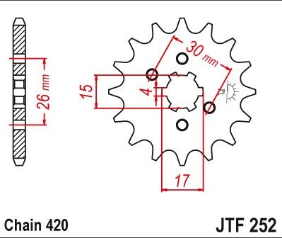 JTF252,14 - JTF252 Стальная передняя звездочка