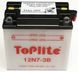 Мотоакумулятор TOPLITE 12N7-3B 12V,7Ah,д. 137, ш. 76, в.135, объем 0,5, вес 3 кг,без электролита