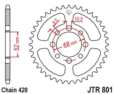 JTR801,37 Задня зірочка
