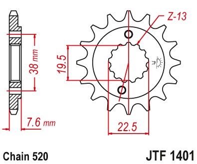 JTF1401,13 Передня зірочка