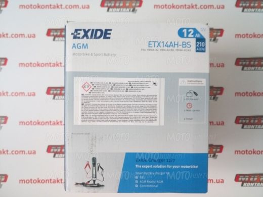 Аккумулятор гелевый EXIDE YTX14AH-BS / ETX14AH-BS