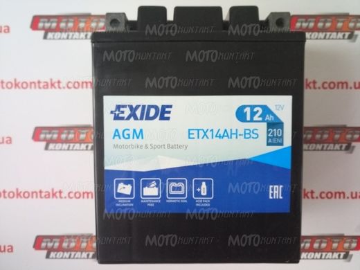 Аккумулятор гелевый EXIDE YTX14AH-BS / ETX14AH-BS