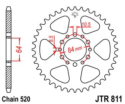 JT JTR811.45 - Звезда задняя