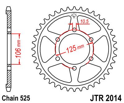 JT JTR2014.47 - Звезда задняя