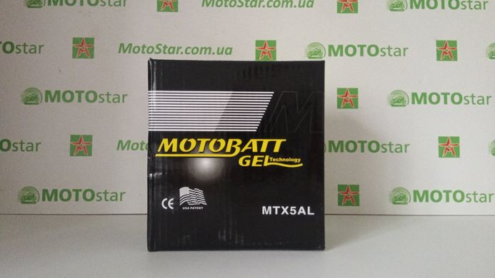Аккумулятор MOTOBATT MTX5AL GEL 12V 5Аh 119.5X60X131, -/+, 85 А, вес 2,1кг (YB5L-B,12N5-3B)