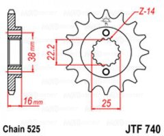 Приводная звезда JT JTF740.14