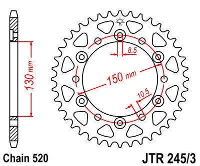 JT JTR245/3.46 - Звезда задняя