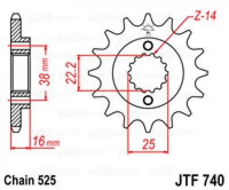 Приводная звезда JT JTF740.14